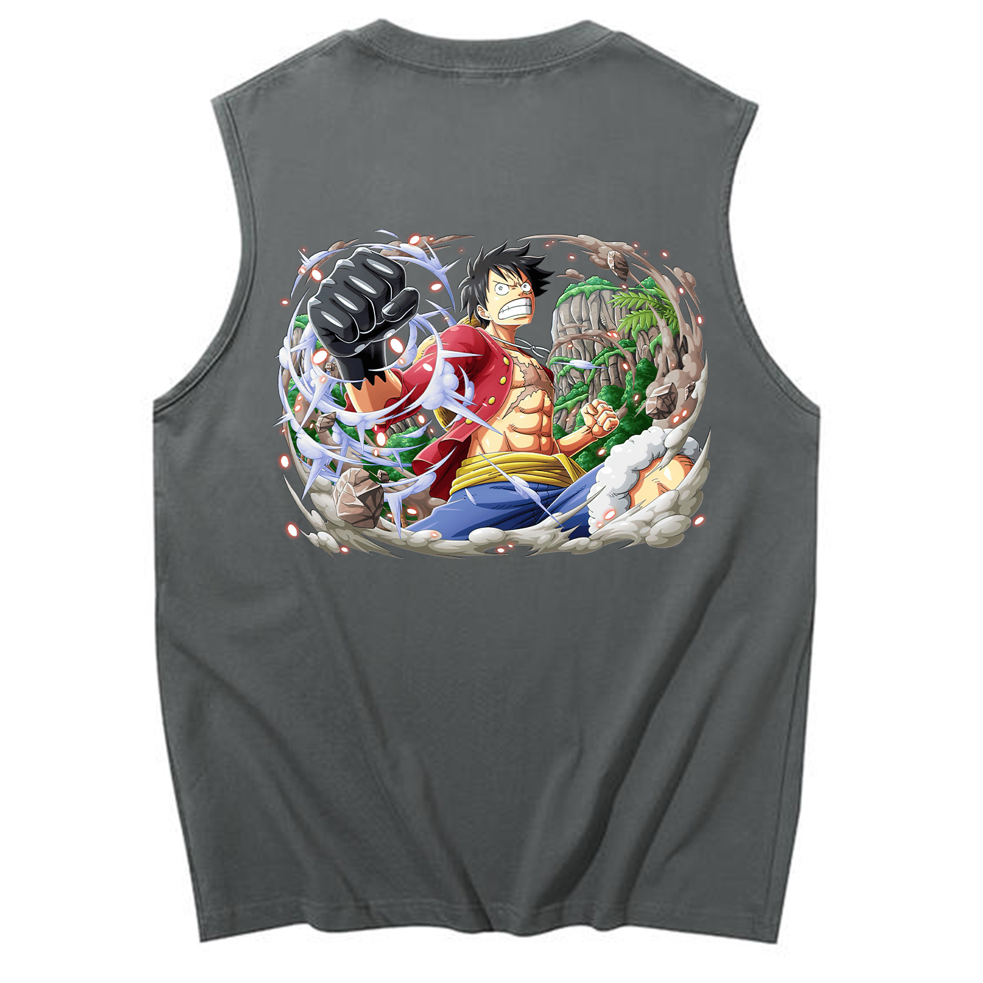 ワンピース モンキー・D・ルフィ ONE PIECE Monkey D. Luffy コットン100％タンクトップ（背面プリント）